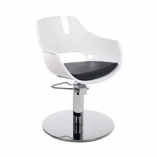 Poltrona da parrucchiere contemporanea - CLARA WHITE R - Gamma & Bross - in vinile / in plastica / con pompa idraulica