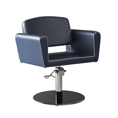 Poltrona da parrucchiere contemporanea - BLUESCHAIR ROTO - Gamma & Bross - in vinile / in alluminio lucido / con pompa idraulica
