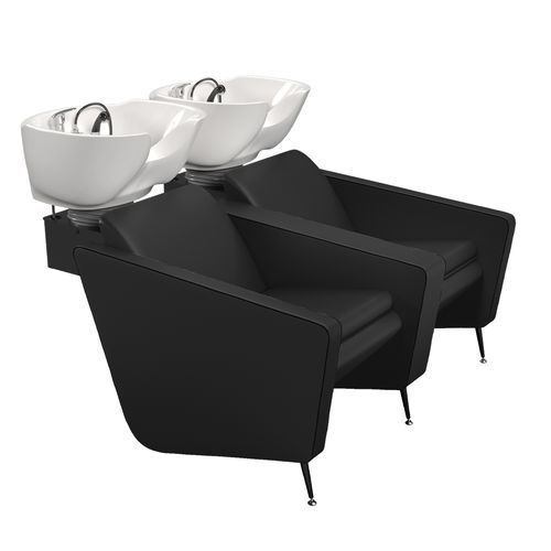 Lavatesta in ecopelle - IONIANWASH 2P BLACK - Gamma & Bross - in ceramica / 2 posti