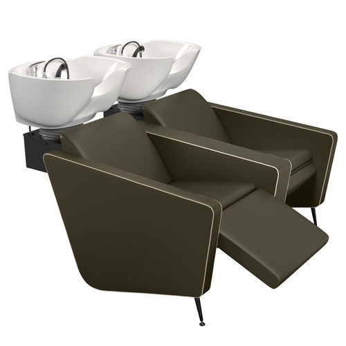 Lavatesta con poggiapiedi - IONIANWASH 2P SHIATSU - Gamma & Bross - in ecopelle / in ceramica / 2 posti