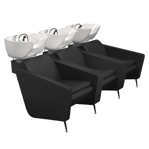 Lavatesta in ecopelle - IONIANWASH 3P BLACK - Gamma & Bross - in ceramica / 3 posti