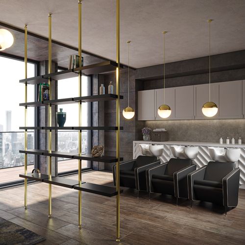 Espositore per prodotti di bellezza - MODULAR - Gamma & Bross - con fissaggio a soffitto / in legno / a doppia faccia