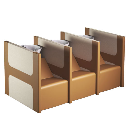 Lavatesta con poggiapiedi - PRIVACY FAUBOURG 3P E - Gamma & Bross - design originale / in ecopelle / in ceramica