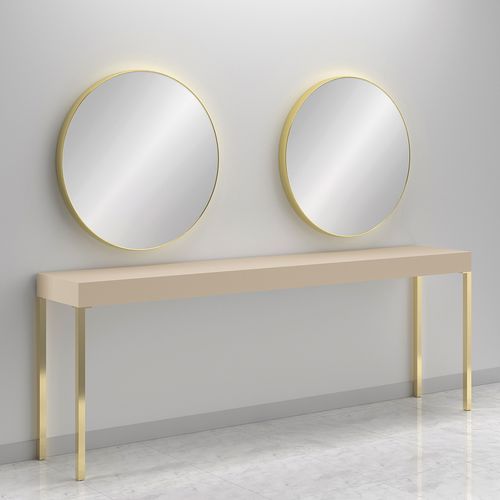 Mobile da toeletta contemporaneo - CONSOLLE RONDE 2P GOLD - Gamma & Bross - in laminato / a muro / per parrucchiere