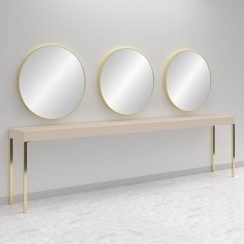 Mobile da toeletta contemporaneo - CONSOLLE RONDE 3P GOLD - Gamma & Bross - in laminato / a muro / per centro estetico
