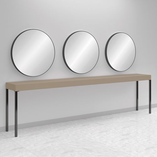 Mobile da toeletta contemporaneo - CONSOLLE RONDE 3P BLACK - Gamma & Bross - in laminato / a muro / per parrucchiere