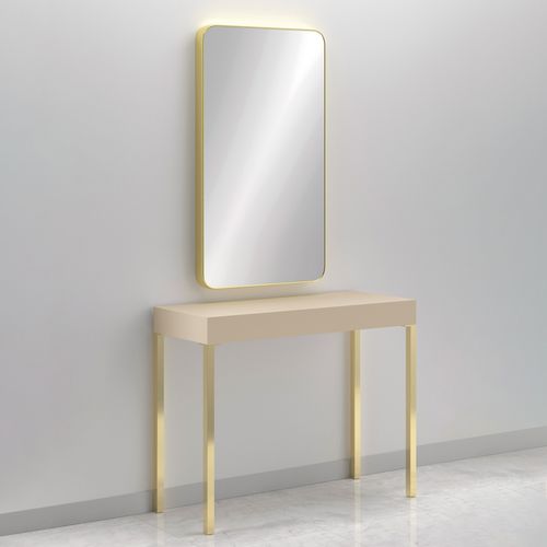 Mobile da toeletta contemporaneo - CONSOLLE CARRÉ GOLD - Gamma & Bross - in laminato / da parete / per parrucchiere