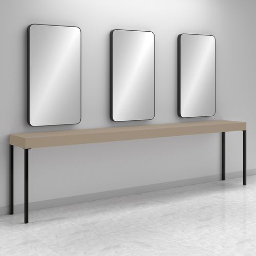 Mobile da toeletta contemporaneo - CONSOLLE CARRÉ 3P BLACK - Gamma & Bross - in laminato / da parete / per parrucchiere