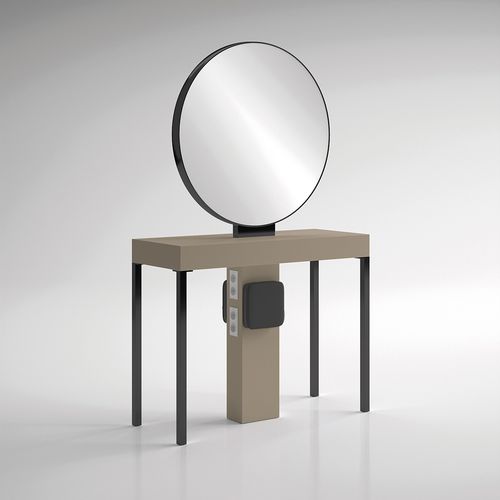 Mobile da toeletta contemporaneo - ILOT RONDE BLACK - Gamma & Bross - in laminato / ad isola / per parrucchiere
