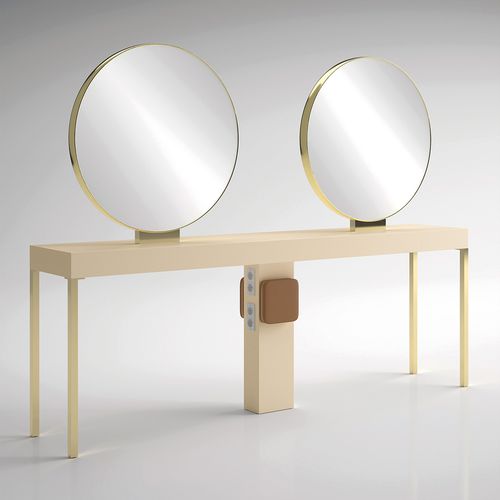 Mobile da toeletta contemporaneo - ILOT RONDE 4P GOLD - Gamma & Bross - in laminato / ad isola / per parrucchiere
