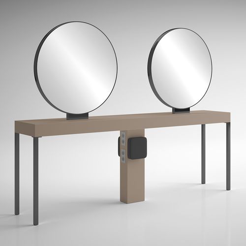 Mobile da toeletta contemporaneo - ILOT RONDE 4P BLACK - Gamma & Bross - in laminato / ad isola / per parrucchiere