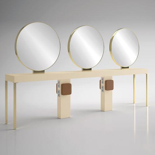 Mobile da toeletta contemporaneo - ILOT RONDE 6P GOLD - Gamma & Bross - in laminato / ad isola / per parrucchiere