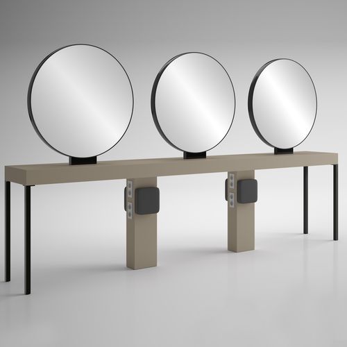 Mobile da toeletta contemporaneo - ILOT RONDE 6P BLACK - Gamma & Bross - in laminato / ad isola / per parrucchiere