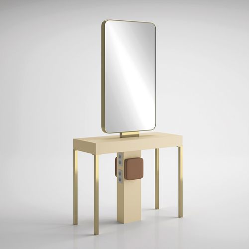 Mobile da toeletta contemporaneo - ILOT CARRÉ GOLD - Gamma & Bross - in laminato / ad isola / per parrucchiere