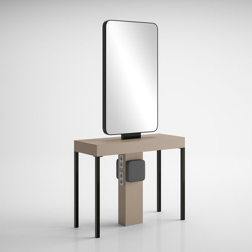 Mobile da toeletta contemporaneo - ILOT CARRÉ 2P BLACK - Gamma & Bross - in laminato / ad isola / per parrucchiere