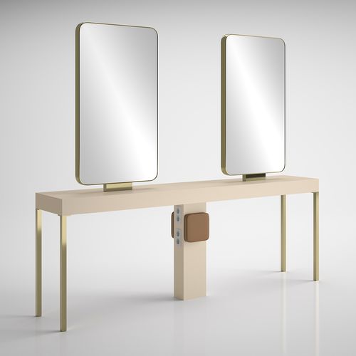 Mobile da toeletta contemporaneo - ILOT CARRÉ 4P GOLD - Gamma & Bross - in laminato / ad isola / per parrucchiere