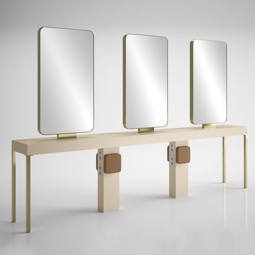 Mobile da toeletta contemporaneo - ILOT CARRÉ 6P GOLD - Gamma & Bross - in laminato / ad isola / per parrucchiere