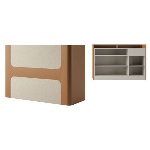 Banco reception in laminato - H DESK 150 - Gamma & Bross - in vinile / in ecopelle / per parrucchiere