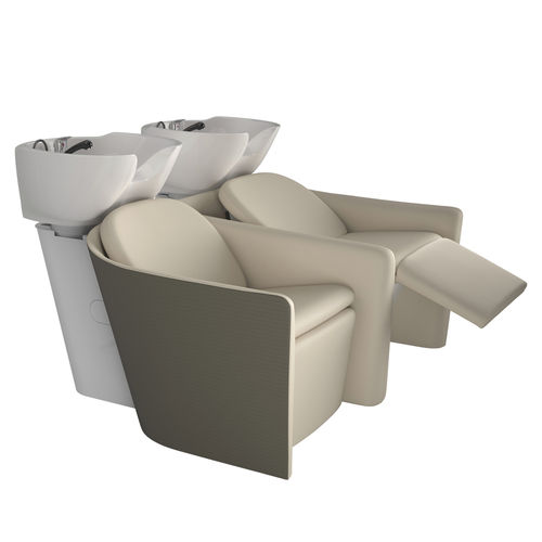 Lavatesta con poggiapiedi - QL Wash 2P Shiatsu - Gamma & Bross - in ecopelle / in ceramica / design originale