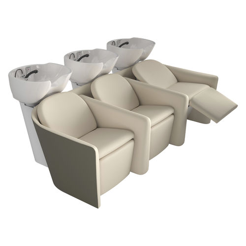 Lavatesta con poggiapiedi - QL Wash 3P Shiatsu - Gamma & Bross - design originale / in ecopelle / in ceramica