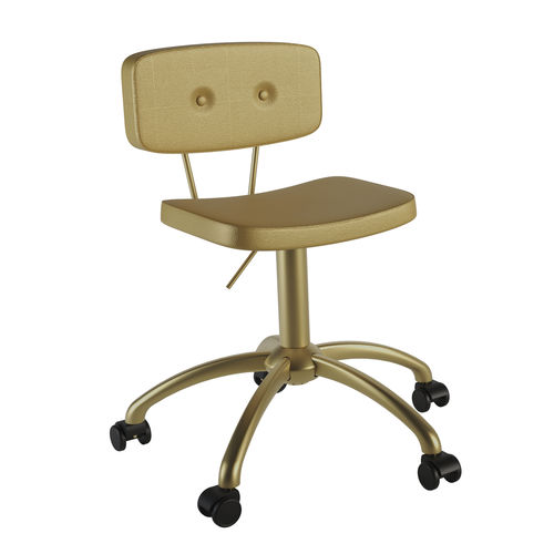 Sgabello da parrucchiere contemporaneo - GOLDEN GUY - Gamma & Bross - in ecopelle / con supporto in metallo / con rotelle