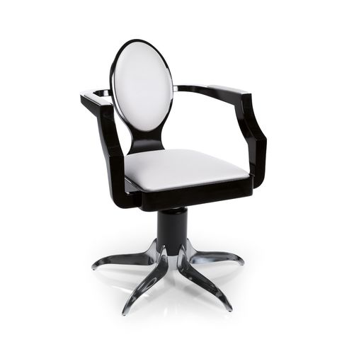 Poltrona da parrucchiere design originale - LOUIS 8 - Gamma & Bross - in vinile / in faggio / con pompa idraulica