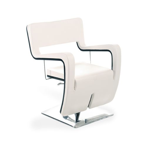 Poltrona da parrucchiere contemporanea - BLACK TSU - Gamma & Bross - in vinile / in legno laccato / con pompa idraulica