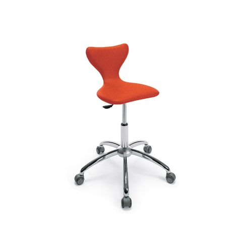 Sgabello operativo contemporaneo - FOLDINO - Gamma & Bross - in vinile / con supporto in metallo / con base a stella