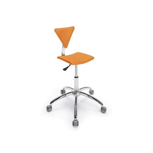 Sgabello contemporaneo - JUNIOR - Gamma & Bross - in vinile / con supporto in metallo / con rotelle