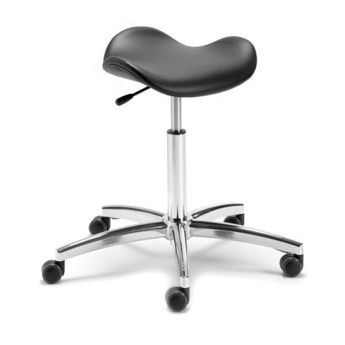Sgabello contemporaneo - 1120 - OLYMP - in ecopelle / con supporto in metallo / con rotelle