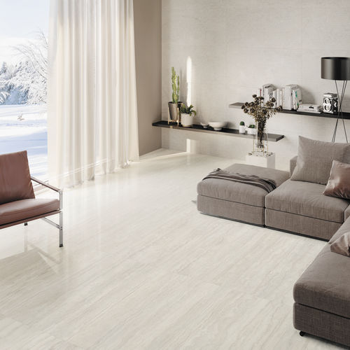 Piastrella in gres porcellanato - UNIQUE TRAVERTINE - EMILGROUP - lucida / finitura naturale / da interno