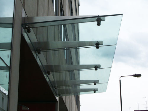 Pensilina per finestra - Glazing Innovations - per porta / in metallo / in vetro