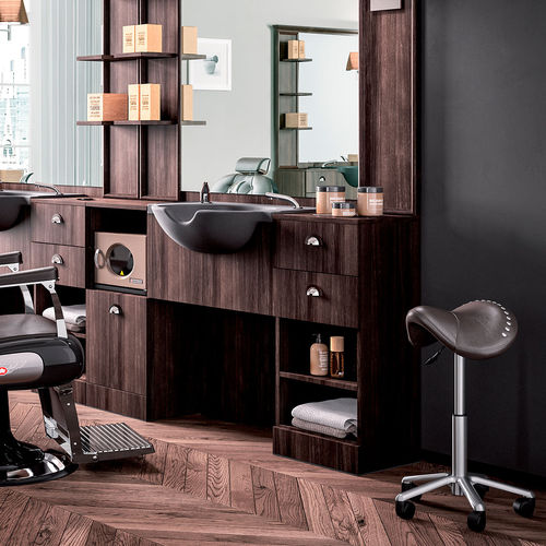 Sgabello contemporaneo - ELVIS - Beauty Star - in pelle / con supporto in metallo cromato / con base centrale
