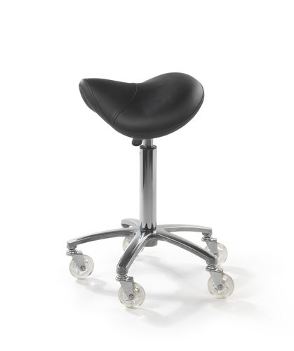 Sgabello da parrucchiere contemporaneo - ELVIS - Beauty Star - in ecopelle / con supporto in metallo cromato / a 5 razze