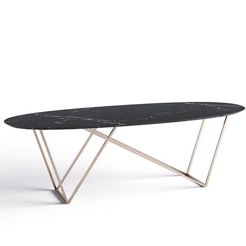 Tavolo contemporaneo - GRACE - Cindarella - in laminato / con supporto in metallo / ovale
