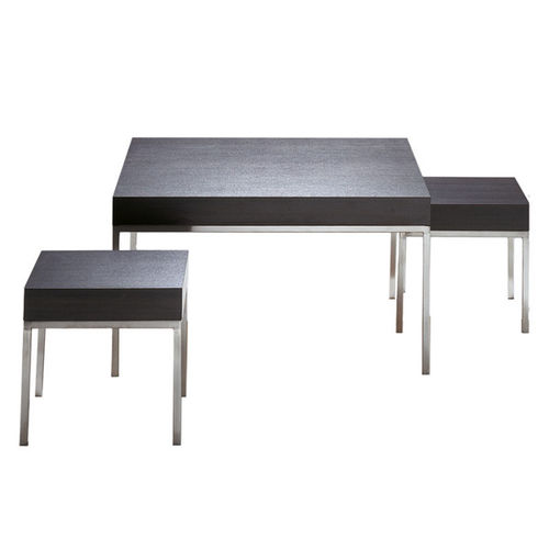Tavolino basso contemporaneo - HARMONY T01-02-03 - FIAPP - in MDF laccato / in laminato / con supporto in acciaio inossidabile