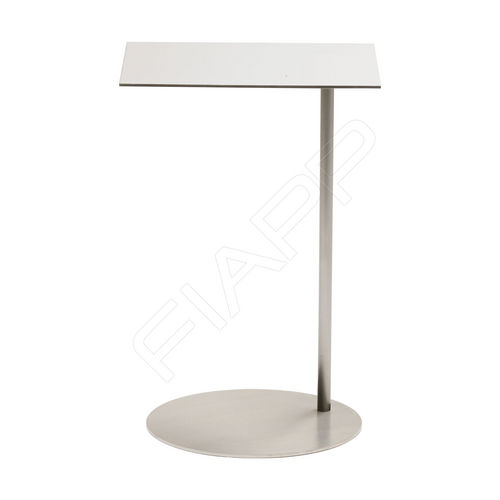 Tavolo d'appoggio contemporaneo - SWING T07 - FIAPP - in acciaio inossidabile spazzolato / con supporto in acciaio inossidabile / rettangolare