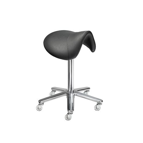 Sgabello operativo con supporto in metallo - LADY JOCKEY - Kiela Metaalwarenfabriek B.V. - con rotelle / ergonomico / a forma di sella