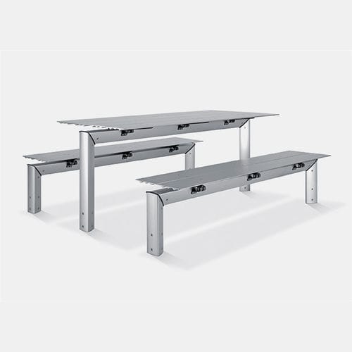 Tavolo da picnic contemporaneo - Loco  - Bsinergy - in acciaio galvanizzato / con supporto in metallo / rettangolare
