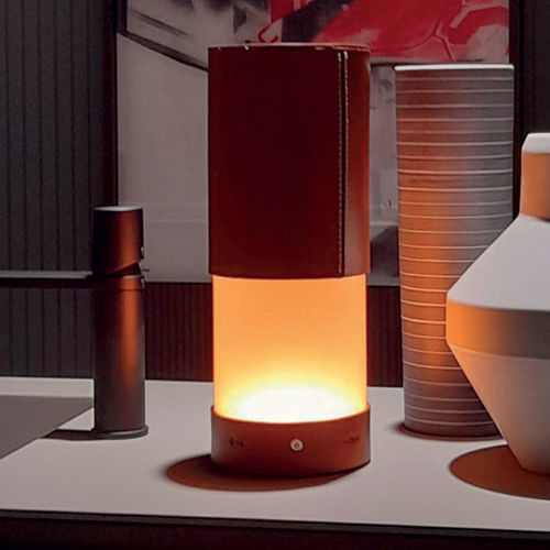 Lampada da tavolo - Chapeau - Bsinergy - in vetro / in pelle / contemporanea