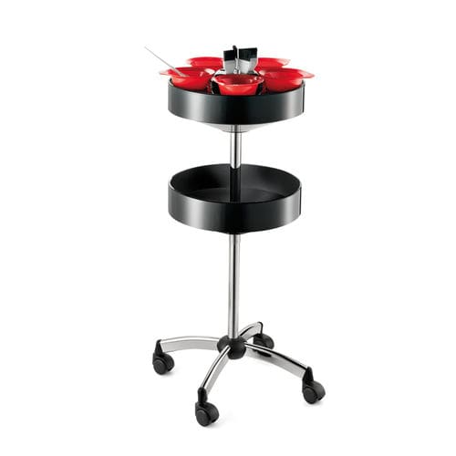 Carrello di colorazione - JOLLY ROUND DOUBLE COLOR - Artecno Srl - per parrucchiere / in metallo / in plastica