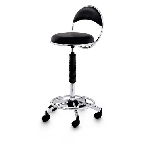Sgabello da parrucchiere contemporaneo - SWEET SIT ELEGANT SUPER - Artecno Srl - in ecopelle / con supporto in metallo cromato / a 5 razze