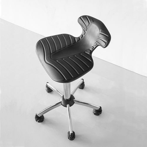 Sgabello da parrucchiere contemporaneo - STAR TRACK - Artecno Srl - con supporto in metallo cromato / con base a stella / con rotelle