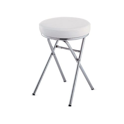 Sgabello contemporaneo - EASY SIT - Artecno Srl - in ecopelle / con supporto in metallo cromato / impilabile