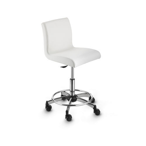 Sgabello operativo contemporaneo - Stylish - Artecno Srl - in ecopelle / con supporto in metallo / con rotelle