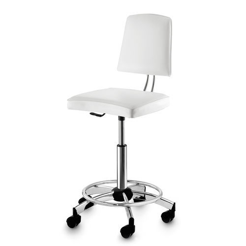 Sgabello da parrucchiere contemporaneo - SWEET SIT LUXOR - Artecno Srl - in ecopelle / con supporto in metallo cromato / a 5 razze