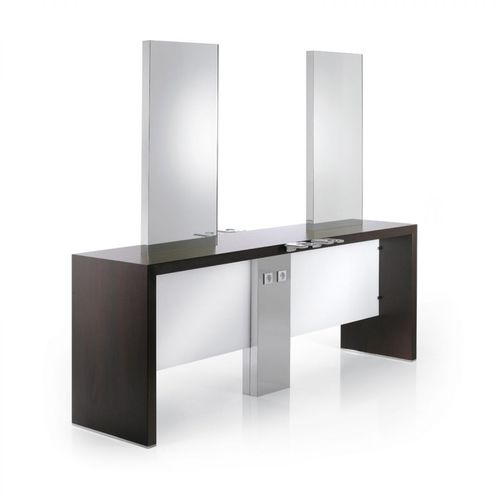 Mobile da toeletta contemporaneo - KRYSTAL CENTRALE 4P - Nelson Mobilier - in laminato / per parrucchiere / 4 posti