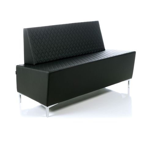 Divanetto imbottito contemporaneo - PYRAMID 2P - Nelson Mobilier - in ecopelle / in alluminio / per centro estetico