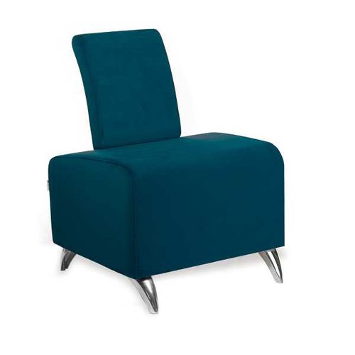 Chauffeuse contemporanea - KRYPTON 1P - Nelson Mobilier - in tessuto / in alluminio lucido / grigia