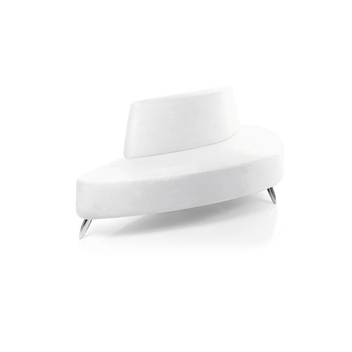 Divanetto imbottito contemporaneo - ISLE - Nelson Mobilier - in velluto / in ecopelle / con supporto in metallo